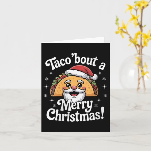 Womens Taco ‘bout A Merry Christmas Food Puns Mexi Kaart (Gele Bloem)