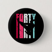 Womens Taekwondo 40th Birthday Martial Arts Karate Ronde Button 5,7 Cm (Voorkant)