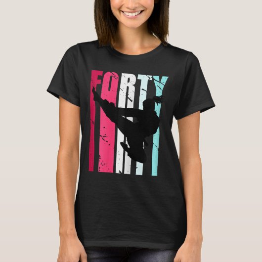 Womens Taekwondo 40th Birthday Martial Arts Karate T-shirt (Voorkant)