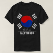 Womens Taekwondo Hangul Characters Black Belt Trai T-shirt (Design voorkant)