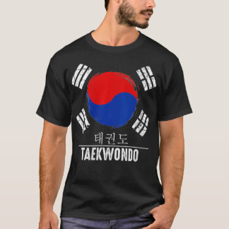 Womens Taekwondo Hangul Characters Black Belt Trai T-shirt