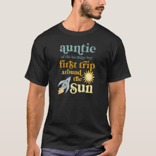 Womens Tante Outer Space 1e Verjaardag Eerste reis T-shirt