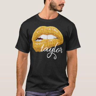 Womens Taylor Golden Lips Special Fan Lover Man w. T-shirt