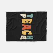 Womens Teach Peace Retro Teacher Motivational Educ Fleece Deken (Voorkant (Horizontaal))