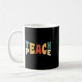 Womens Teach Peace Retro Teacher Motivational Educ Koffiemok (Links)
