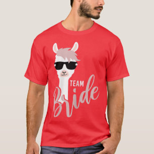 Womens Team Bride llama alpaca bachelorette T-shirt