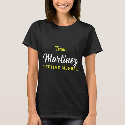 Womens Team Martinez Lifetime Member Surname Birth T-shirt (Voorkant)