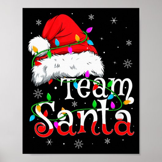 Womens Team Santa Xmas Pajamas Matching Family Gro Poster (Voorkant)