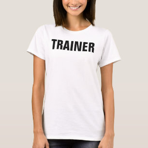 Womens Team Trainer Coach Black White Sjabloon T-shirt