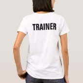 Womens Team Trainer Coach Black White Sjabloon T-shirt (Achterkant)