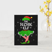 Womens Techie Elf Christmas Family Girls Women Elf Kaart (Gele Bloem)
