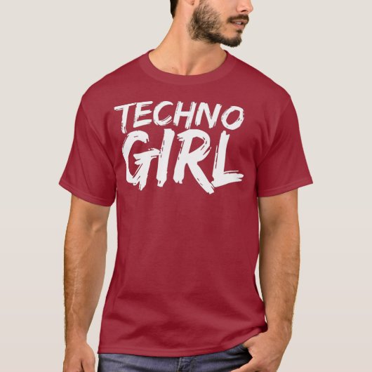 Womens Techno Meisje T-shirt Festival EDM DJ Premi (Voorkant)