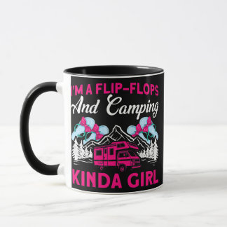 Womens Teenslippers en Camping Kinda Girl Caravan Mok