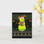Womens Tennis Ball Snowman Ugly Christmas Sweaters Kaart (Gele Bloem)