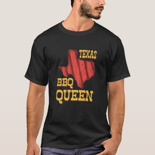 Womens Texas BBQ Queen Barbecue Smoking Meat BBQ G T-shirt (Voorkant)