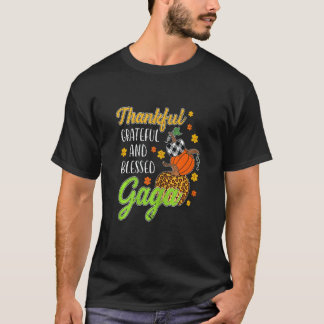Womens Thankful Grateful Blessed Gaga Autumn Herfs T-shirt
