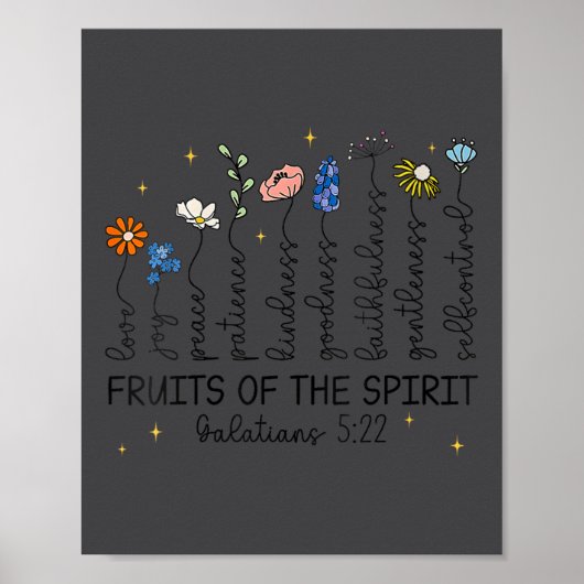 Womens The Fruits Of The Srit Christian Wildflower Poster (Voorkant)