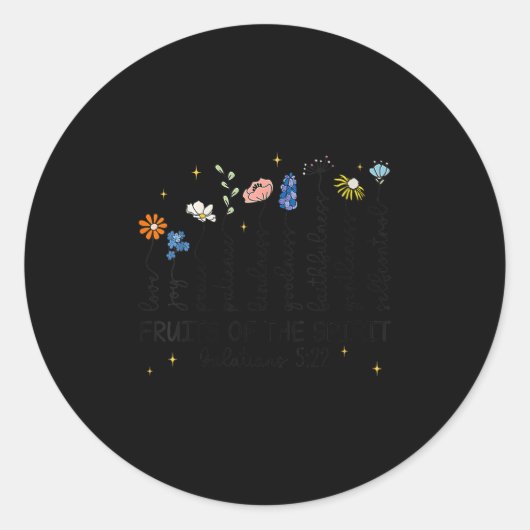 Womens The Fruits Of The Srit Christian Wildflower Ronde Sticker (Voorkant)