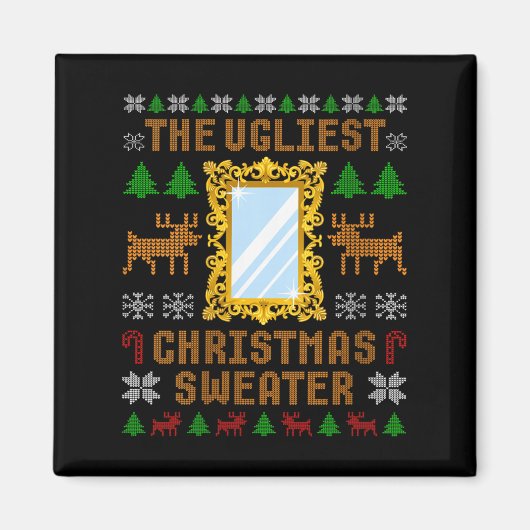Womens The Ugliest Christmas Sweater With An Image Magneet (Voorkant)