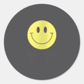 Womens Think Happy Be Happy Smile Face Motivationa Ronde Sticker (Voorkant)