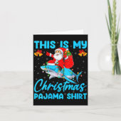 Womens This Is My Christmas Pajamas Funny Santa Ri Kaart (Voorkant)