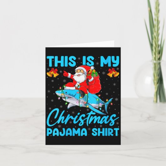 Womens This Is My Christmas Pajamas Funny Santa Ri Kaart (Voorkant)