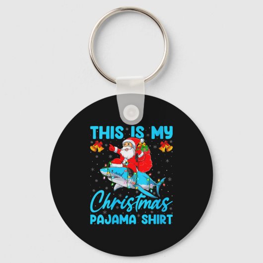 Womens This Is My Christmas Pajamas Funny Santa Ri Sleutelhanger (Voorkant)