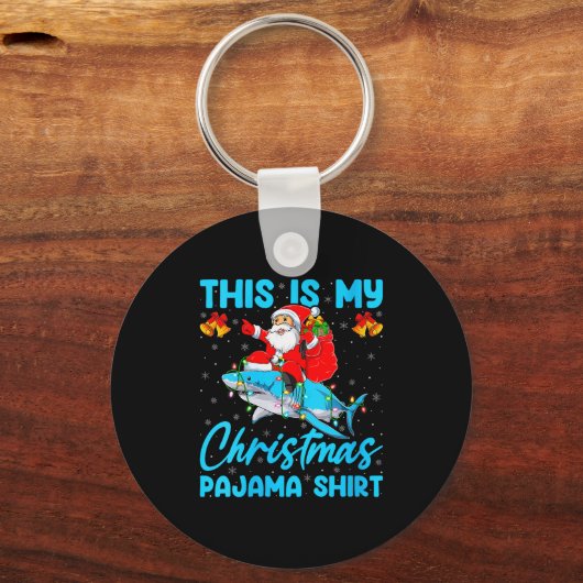 Womens This Is My Christmas Pajamas Funny Santa Ri Sleutelhanger (Voorkant)
