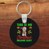 Womens This Is My Christmas Pajamas Funny Shih Tzu Sleutelhanger (Voorkant)