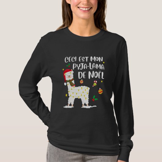 Womens This Is My Llama Christmas Pyjamas For T-shirt (Voorkant)