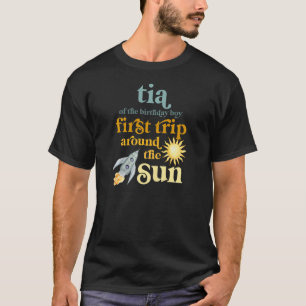 Womens Tia Buitenspatie 1e verjaardag eerste reis  T-shirt