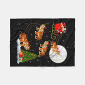 Womens Tiger Santa Sleigh Flying Funny Magical Chr Fleece Deken (Voorkant (Horizontaal))