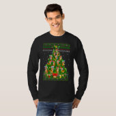 Womens Tiger  Xmas Lights Ugly Tiger Christmas Tre T-shirt (Voorkant volledig)