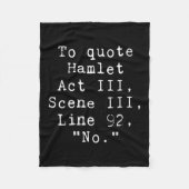 Womens To Quote Hamlet Funny Literary Tee For Wome Fleece Deken (Voorkant)