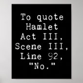 Womens To Quote Hamlet Funny Literary Tee For Wome Poster (Voorkant)