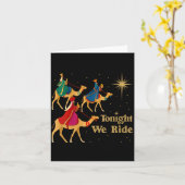 Womens Tonight We Ride Christmas 3 Wise Men Christ Kaart (Gele Bloem)