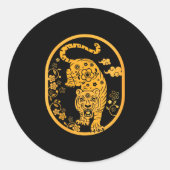Womens Traditional Art Chinese New Year 2022 Year  Ronde Sticker (Voorkant)
