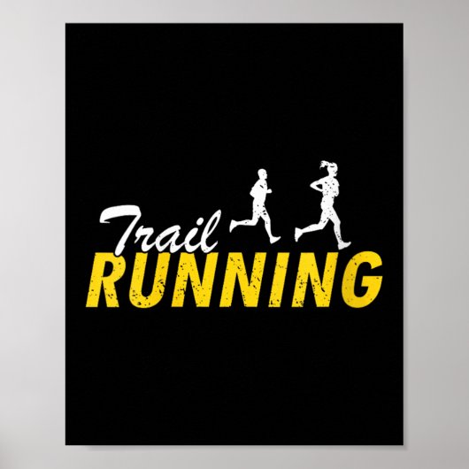 Womens Trail Running Mountain Path Outdoor Fitness Poster (Voorkant)