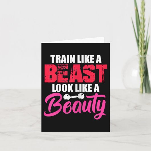 Womens Train Like A Look Like A Beauty Gym Workout Kaart (Voorkant)