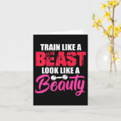 Womens Train Like A Look Like A Beauty Gym Workout Kaart (Gele Bloem)