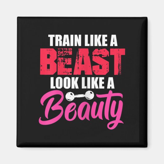 Womens Train Like A Look Like A Beauty Gym Workout Magneet (Voorkant)