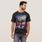 Womens Trippy Psychedelic Chameleon Lizard on Mush T-shirt (Voorkant volledig)