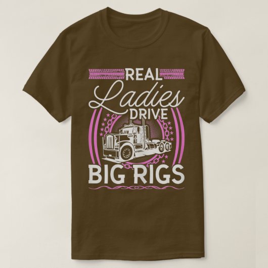 Womens Truck Driver Real Damascus Big Rigly Wom T-shirt (Design voorkant)