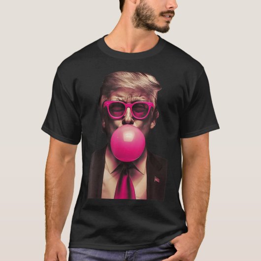 Womens Trump Bubble Gum Funny V-neck  T-shirt (Voorkant)