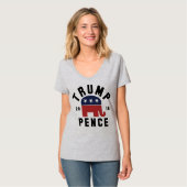 Womens Trump Pence V-Neck Shirt (Voorkant volledig)