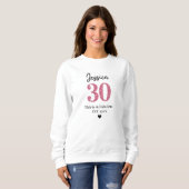 womens tshirts thirty milestone Pink Glitter  (Voorkant volledig)