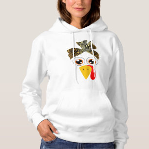 Womens Turkey Face Leopard Headband Geweldige Cute Hoodie