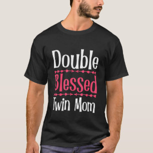 Womens Twin Mama Twin Mama, moeder om zwanger te w T-shirt