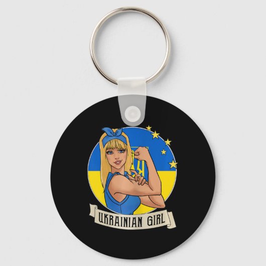 Womens Ukrainian Girl Ukraine Flag Merchandise Ukr Sleutelhanger (Voorkant)