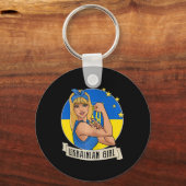 Womens Ukrainian Girl Ukraine Flag Merchandise Ukr Sleutelhanger (Voorkant)